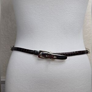 Harold Powell Black Croc-Patterned Belt